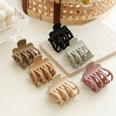 Matte Surface Earth Tone Hair Grip Minimalist Solid Color Multi Claws Design Professional Non Slip Holding Styling Fixer