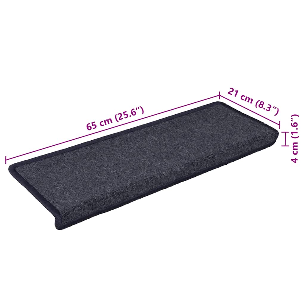 Step Mats 30 Pcs. 65 X 21 X 4 Cm Dark Gray and Blue Rectangular Edge