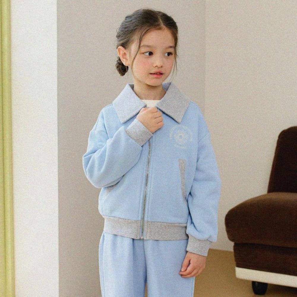 

Худи с карманом и вышивкой Olivan Color на молнии, светло-голубой light blue/160