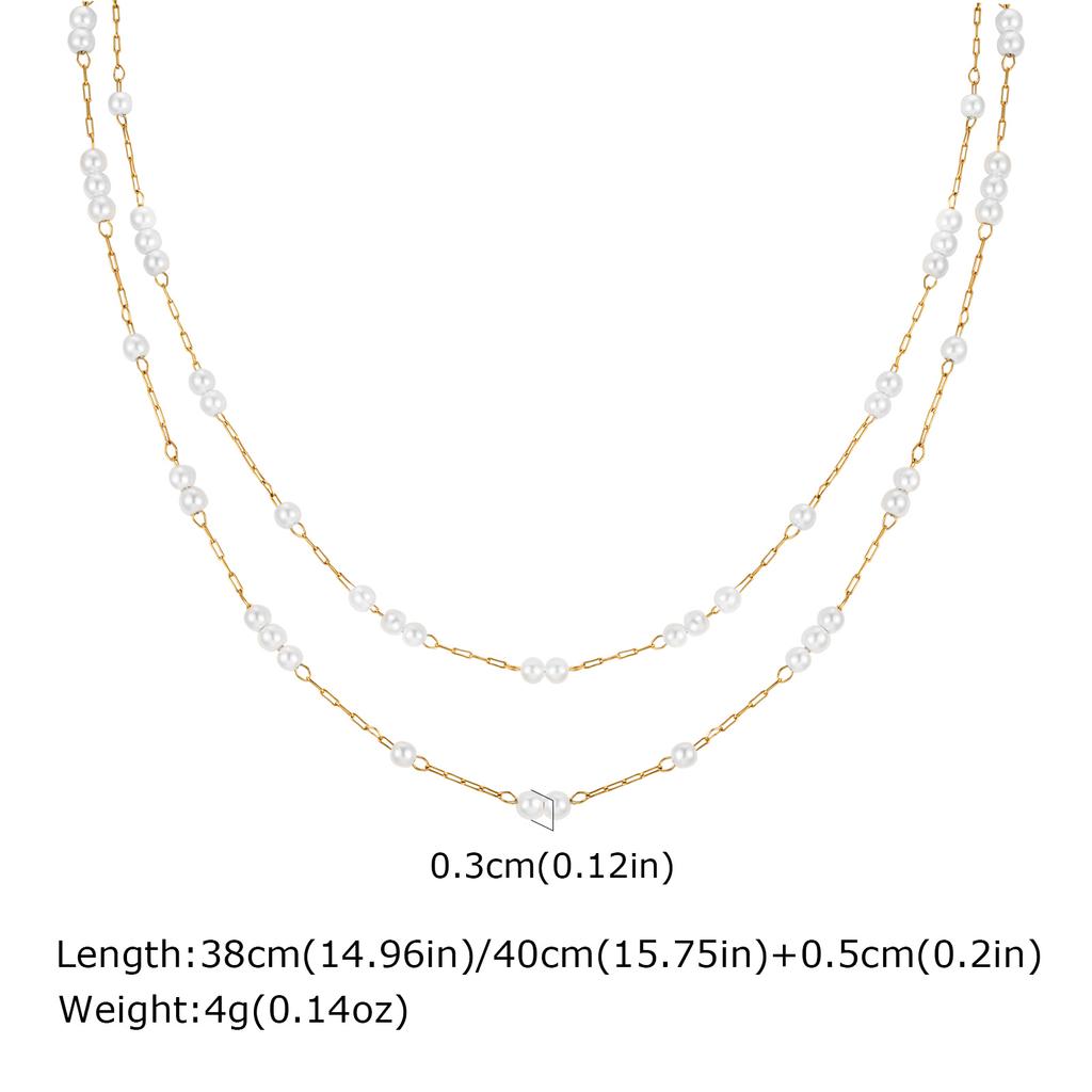 Minimalistisch Leicht Gemütlich Edelstahl Doppellagig Y-förmig Halskette Trendy Damen Premium Schmuck Bijoux
