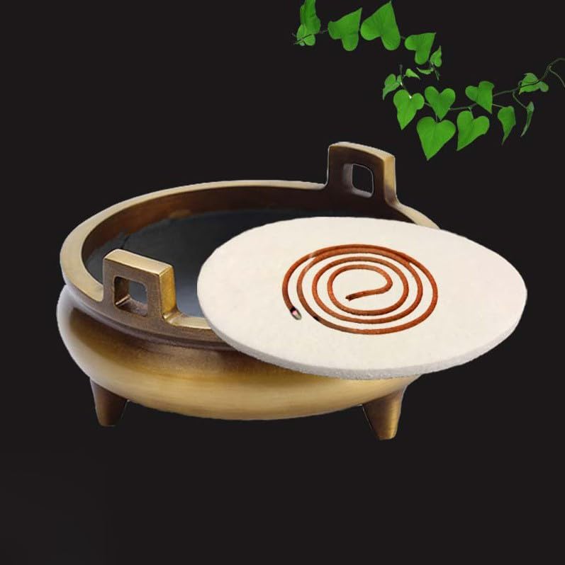 3-Piece Non-Flammable Cotton Mat for Round Incense Burners, Mosquito Coils, Heat-Resistant, Insulating, Flame-Retardant Sheet for Incense Burners and