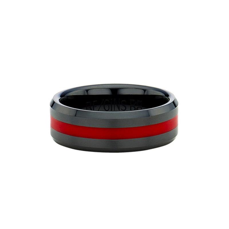 BE/GINS Black Red Ceramic Ring