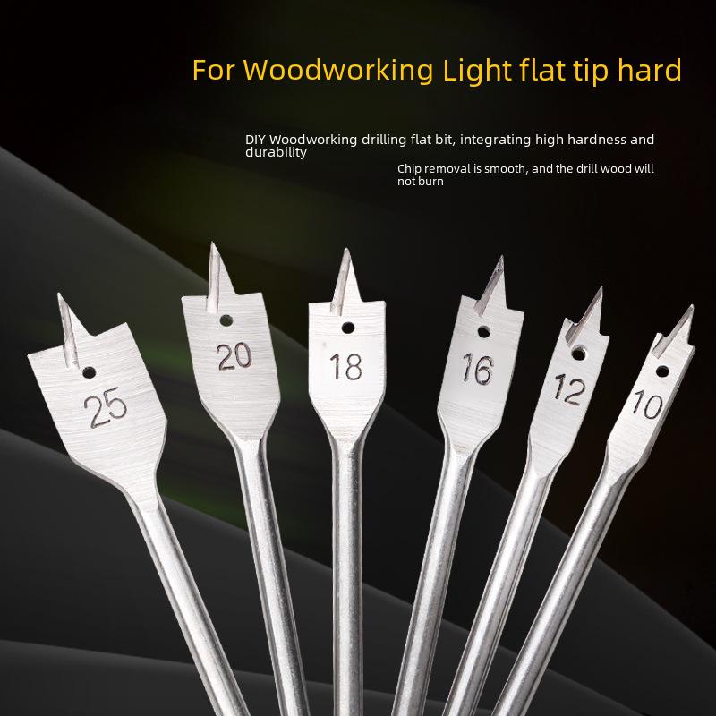 Three-Point Flat Drill Bit Set with Hex Handle