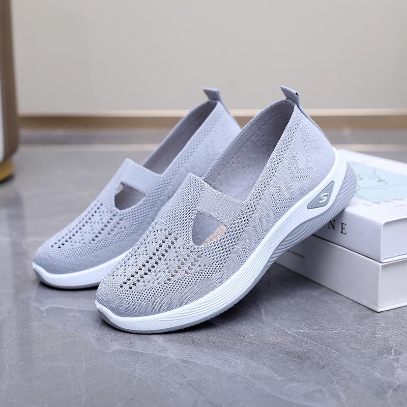 Flying woven women's shoes mother shoes cloth shoes soft-soled women's shoes middle-aged and elderly mother walking women's shoes summer mesh shoes