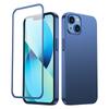 Case Cover for iPhone 13, Front and Back Cover, Tempered Glass, Blue