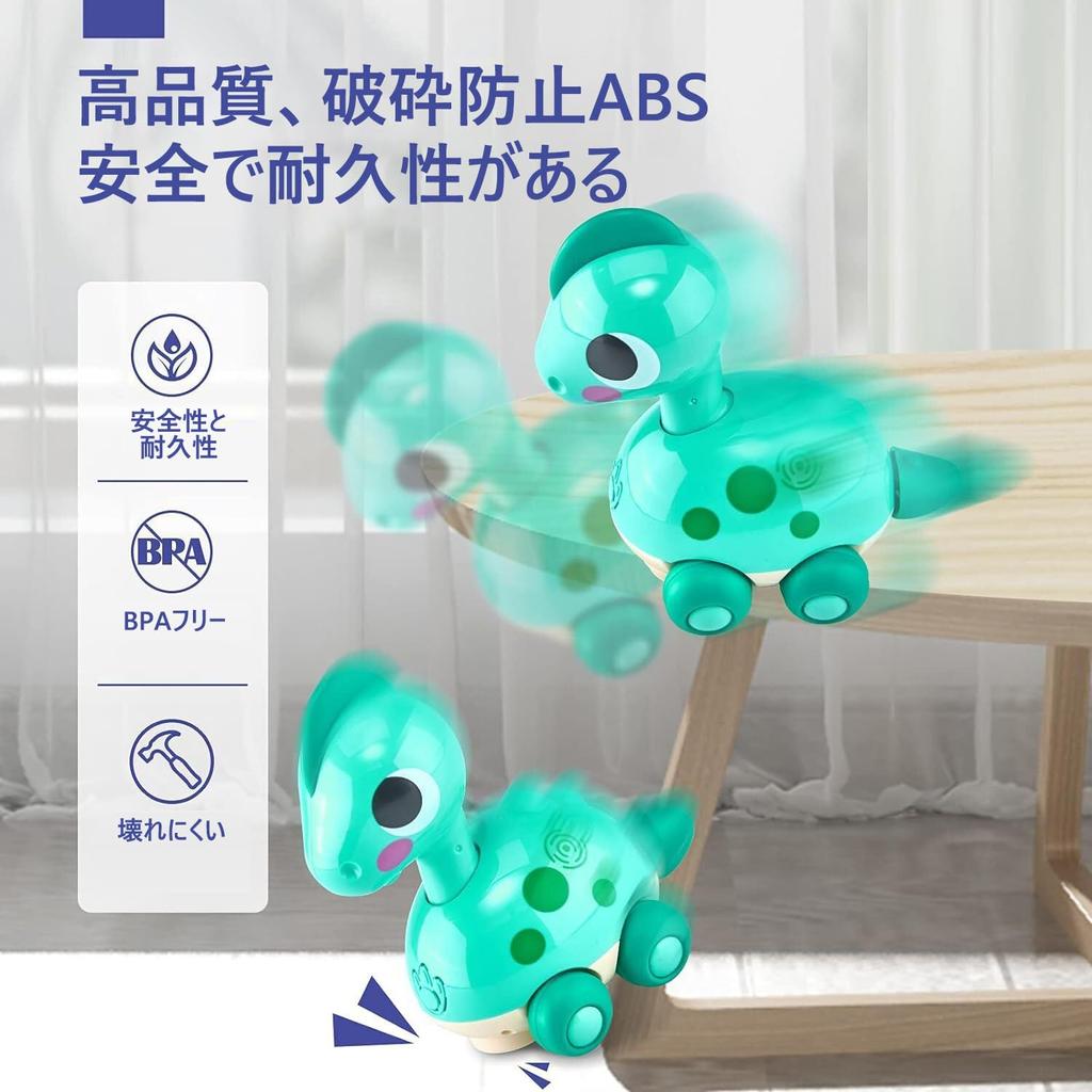 MFDXWCV Baby Moving Educational Toy for Birthday Gift for Baby Toddler Toy for Boys and Popular Dinosaur Toy with Music and Automatically Avoids