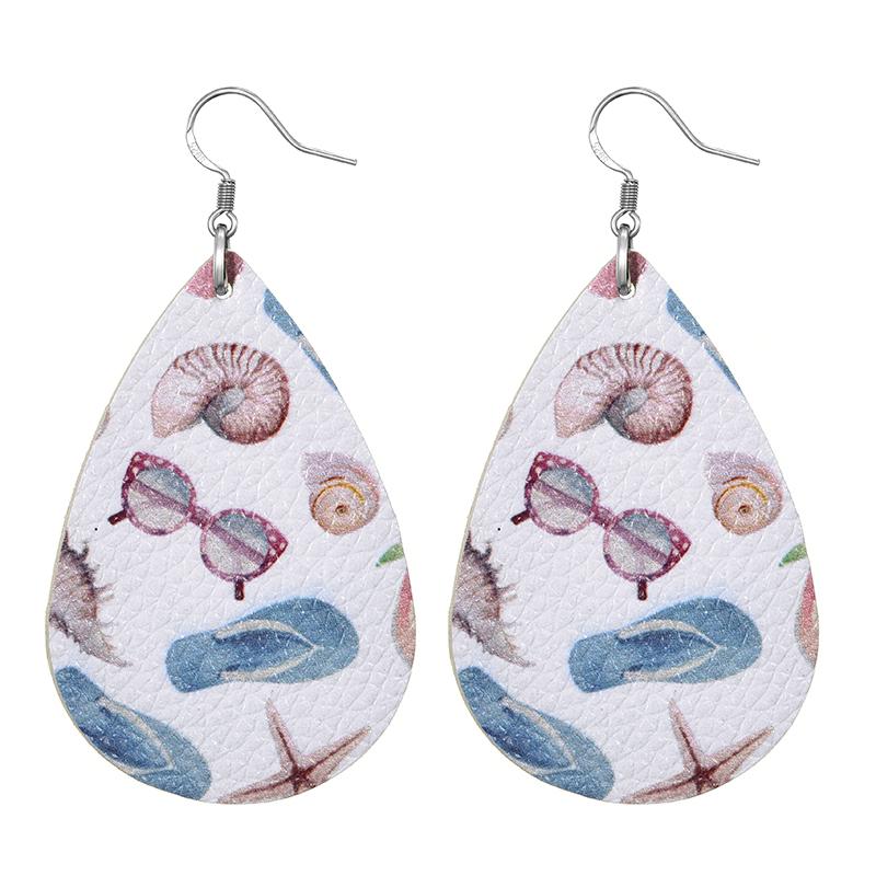 Fashion Leather Earrings Lightweight Faux Leather Leaf Earrings Teardrop Dangle Handmade For Women Girls Jewelry Wholesale