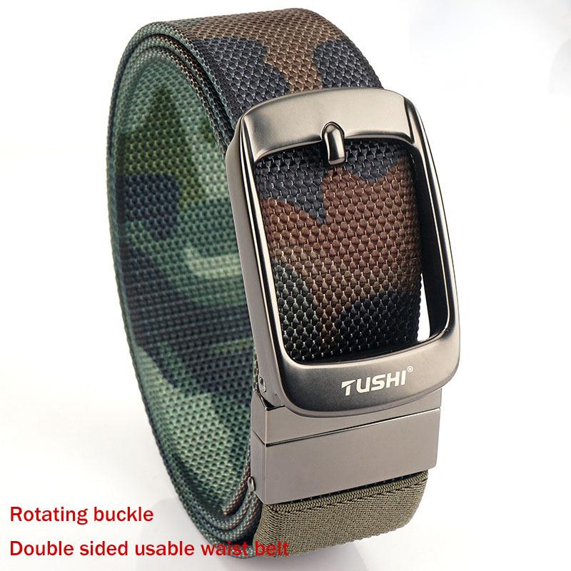 

Новый мужской ремень для поездок на работу с автоматической пряжкой из нейлона, универсальный двухслойный толстый ремень для отдыха на природе 120cm