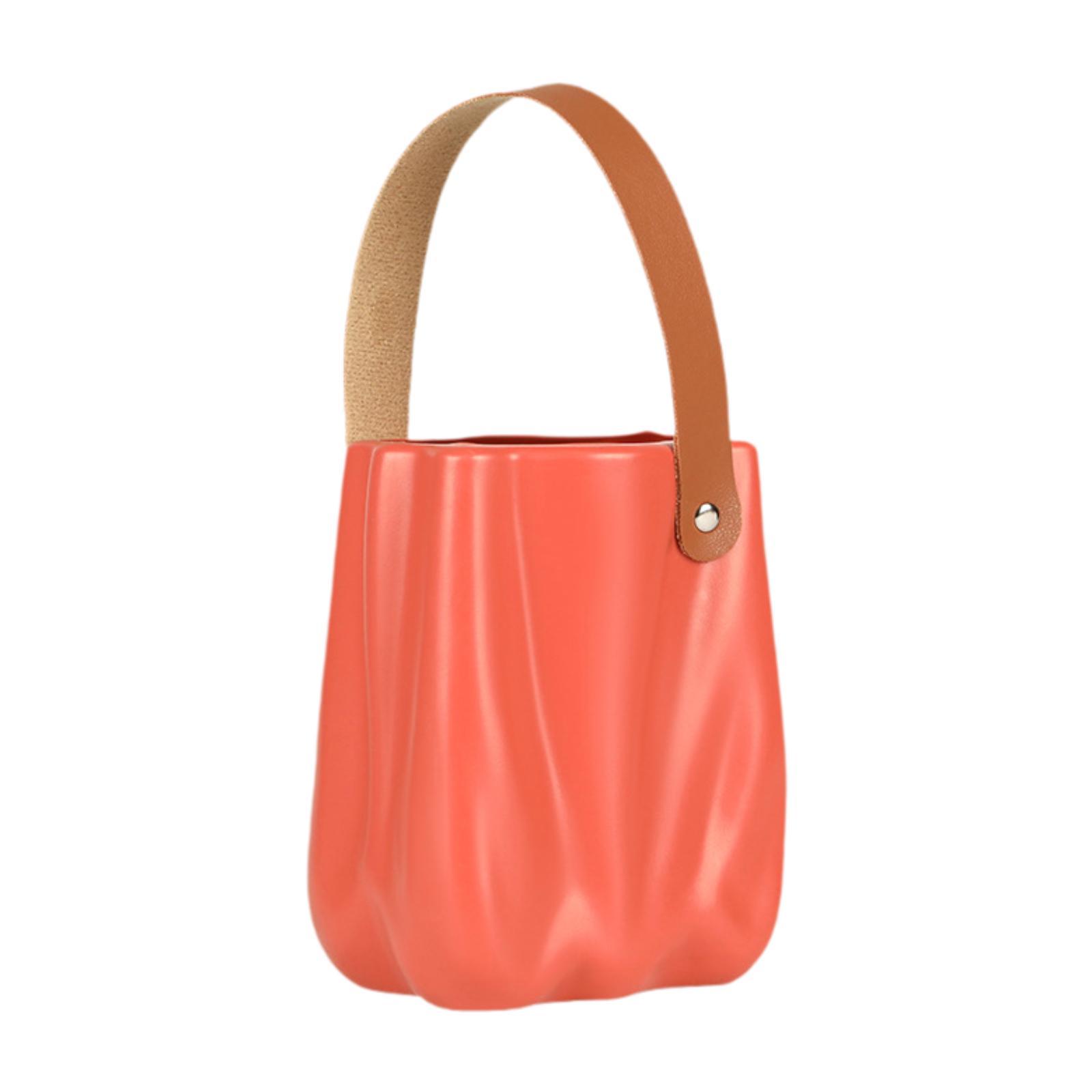 

Handbag Vase Floral Accessory Creative Housewarming Gift Home Decor Flower Vase for Office Cabinet Indoor Farmhouse Bookshelf помаранчевий