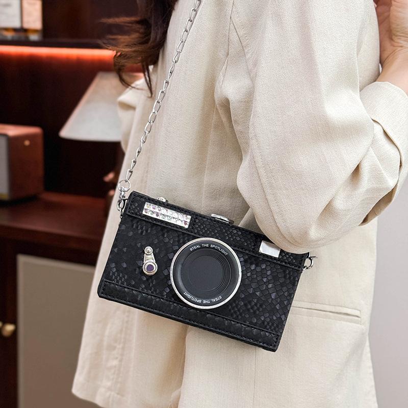 Camera Shape Crossbody Mobile Phone Bag Ladies Girls Casual Handbag And Purse Cute Creative Fun Bag Versatile Chain Shoulder Bag