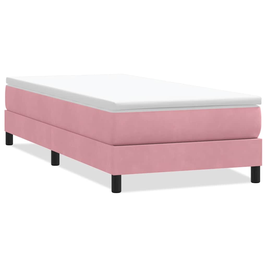 Łóżko Box Spring Bez Materaca Różowe 90X210 Cm Aksamit