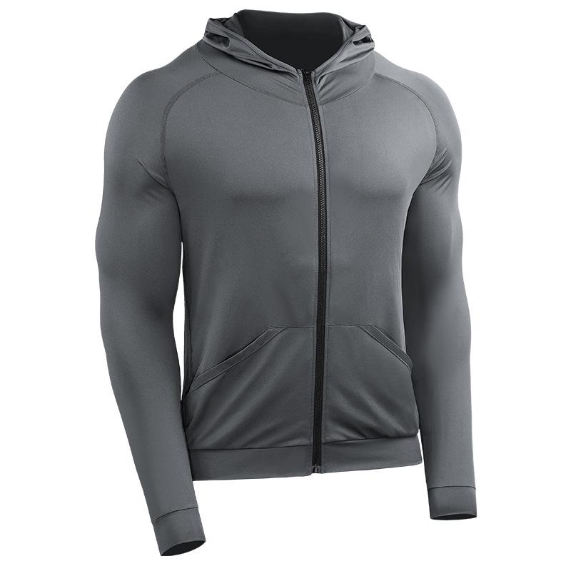 Men's Quick-Dry Sports Hoodie Jacket for Basketball, Running, Fitness - B5901