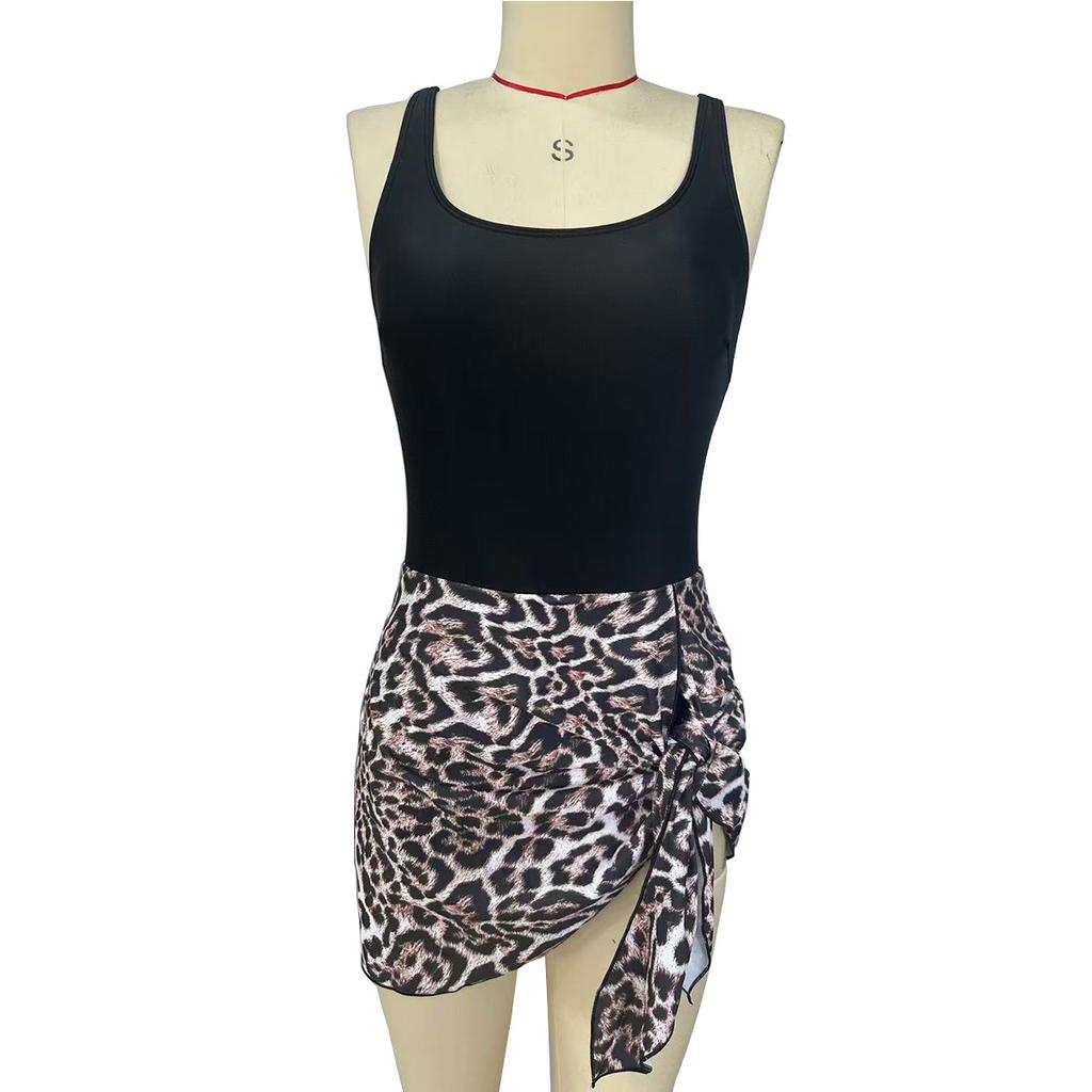 Spring and Summer Women's Sexy Bikini Slim Fit Dress Swimsuit with Printed European and American One-piece Swimsuit