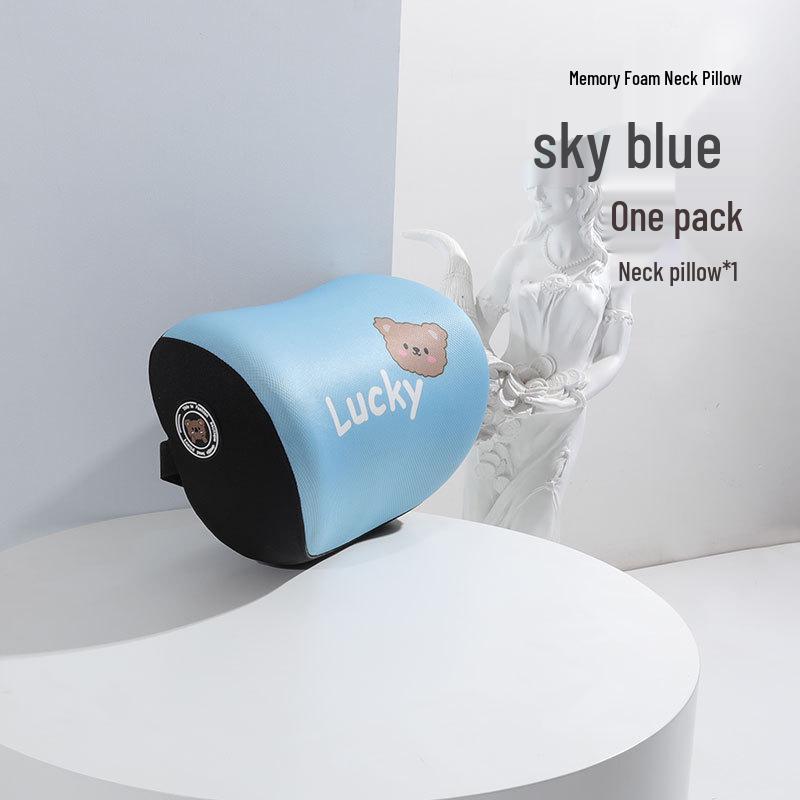 Kreslený medvěd paměťová pěna bederní polštář do auta - Celosezónní pohodlný polštář