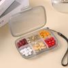 Portable 6 Grids Pill Case Clear Sealed Mini Pill Box Daily Pill Case for Medicine Vitamin Fish Oils