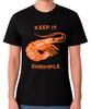 Keep It Shrimple Koszulka Ilustracja Krewetki Zabawny Pun z Owocami Morza Unisex Koszulka