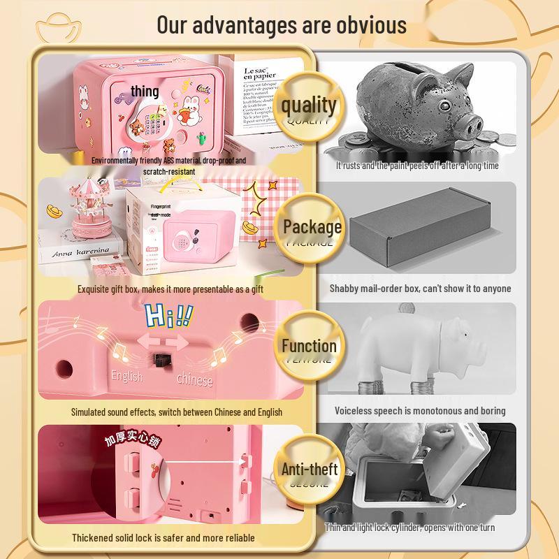 2024 Large Capacity Password Piggy Bank for Girls