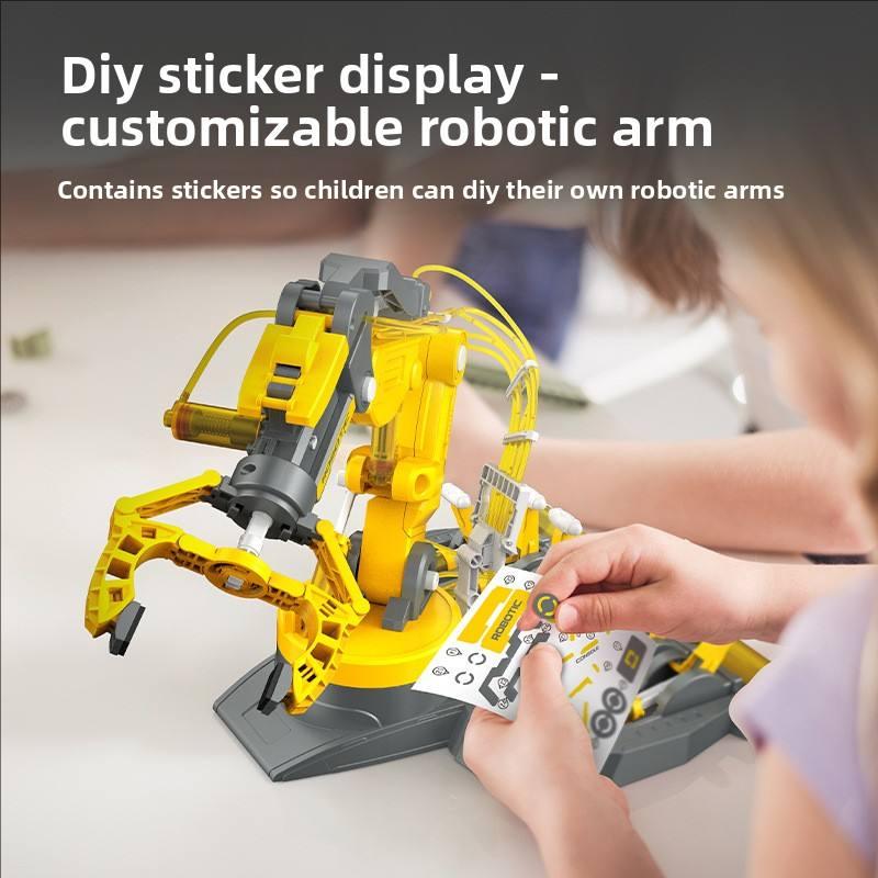 Hydraulischer Roboterarm STEM-Kit DIY-Montage Ingenieurspielzeug für Kinder Kind Pädagogisches Wissenschaftsexperiment Geschenke Rätselspielzeug-Set