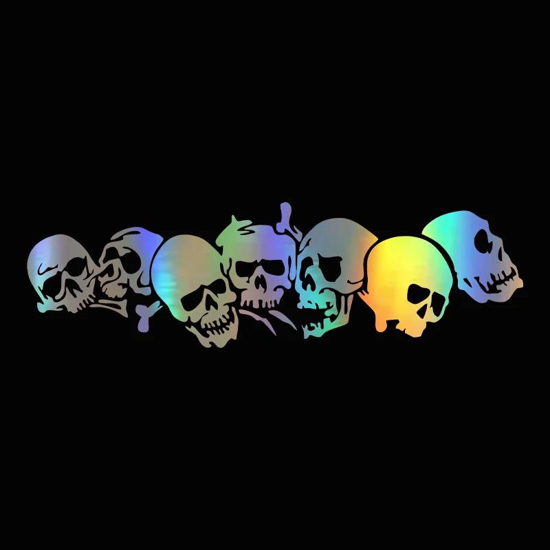 New SKULL Vinyl Car Stickers The Whole Body Decals PVC Glue Sticker Fashion Black White Laser