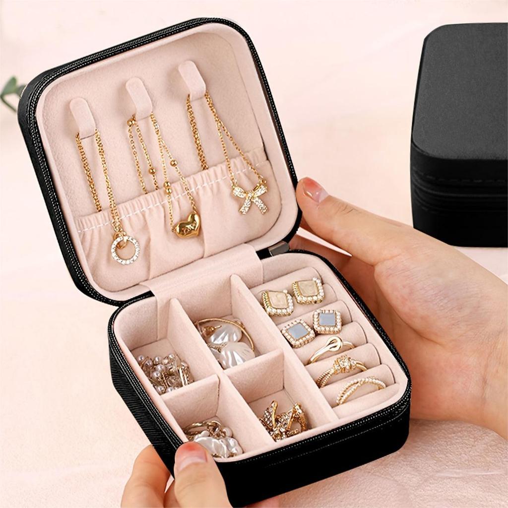 Mini Jewelry Box, Travel Portable Jewelry Case For Ring, Pendant, Earring, Necklace, Bracelet Organizer Storage Holder Boxes