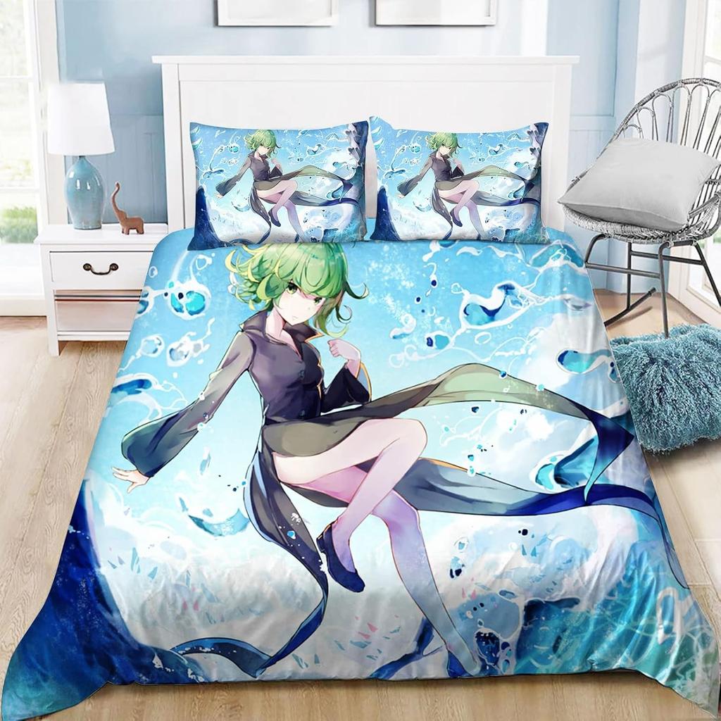 One Punch-Man Bed Set,Saitama Bedding For Adult Kids Bed Set , Punch-Man Quilt Cover,Comforter Cover Bedding Set