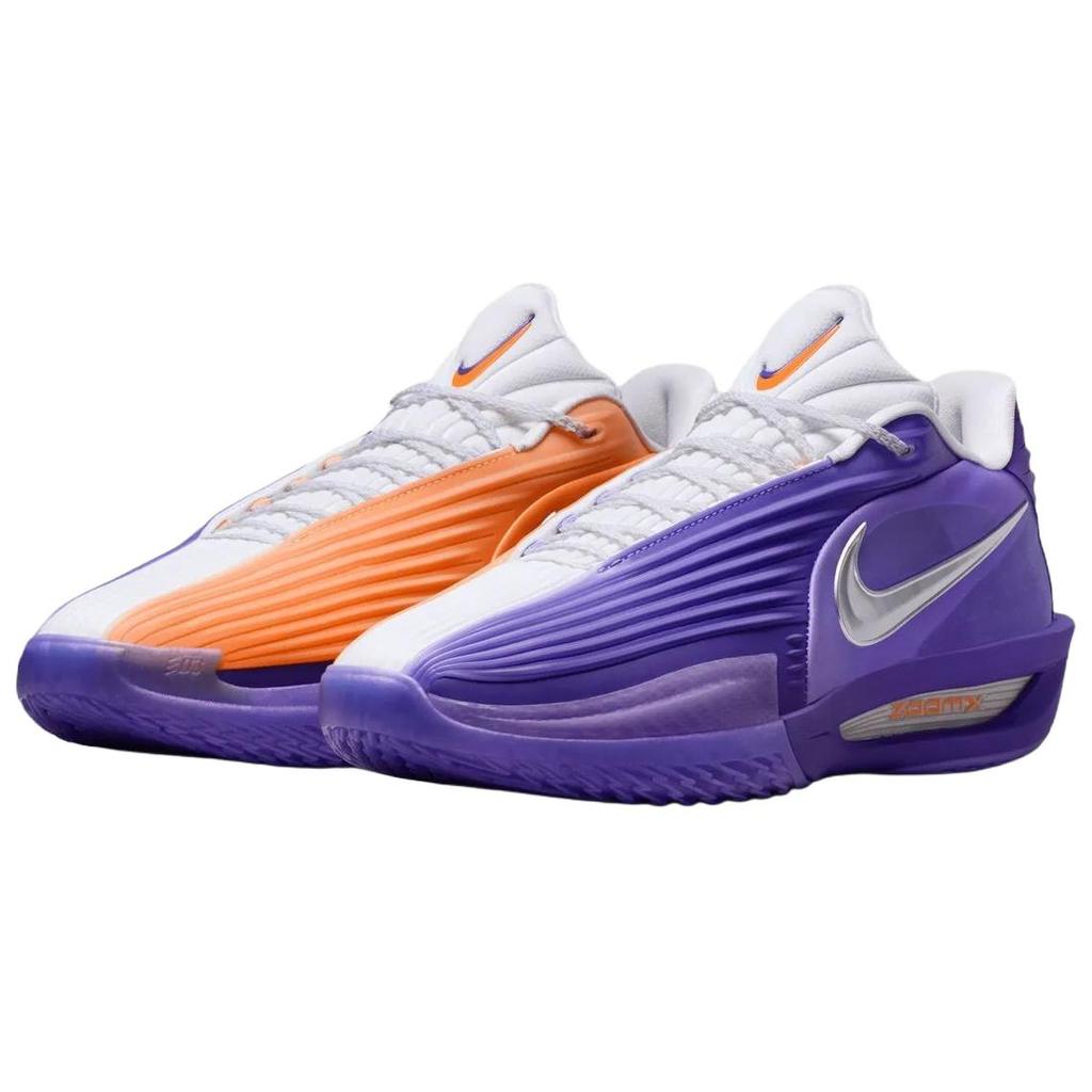 Nike GT. Střih 3 Turbo EP Pohodlný střih Prodyšné Reagující přilnavost Basketbalové boty Unisex tenisky Fialová Oranžová HV9919-800