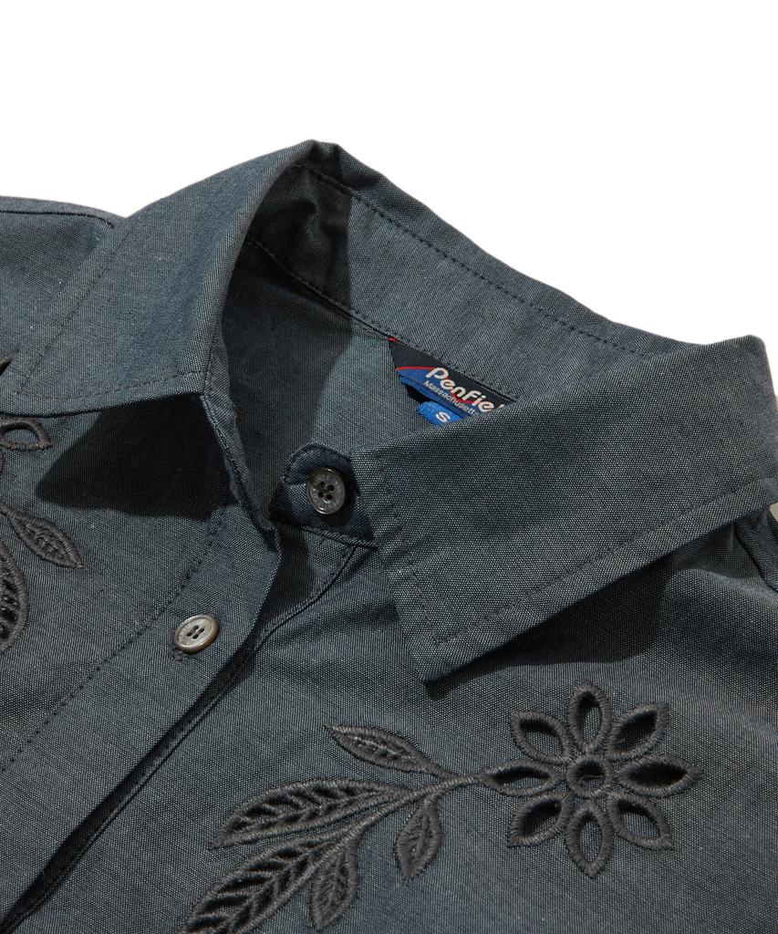 PENFIELD Laser-Cut Embroidered Shirt Indigo_Fs1Wr21F