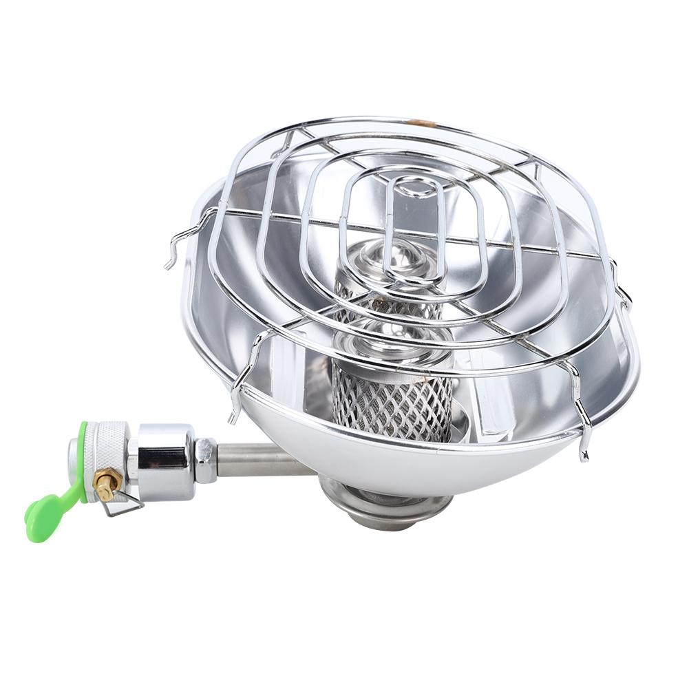 BRS H22 1PCS Stainless Steel Silver Butane Gas Stove Double Head Portable Heater for Outdoor Camping Night Fishing