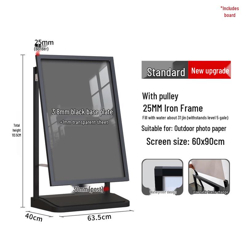 Outdoor Water-Weighted Poster Display Stand