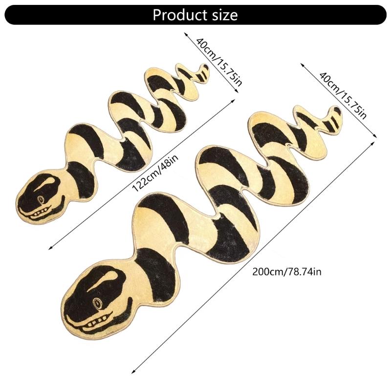 Creative Nonslip Snake Carpet Decorative Animal Carpet Home Decoration Safety Floor Mat for Living Room Bedroom Kitchen