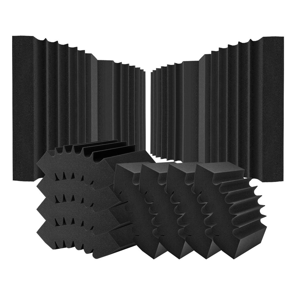 VEVOR Acoustic Foam Panels, 4 Pack 16.5 X 6.3 X 12 Inches, Adhesive High Density Soundproof Wall Panels