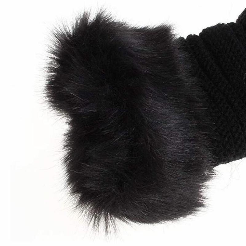 Women Fashion Warm Winter Faux Rabbit Fur Wrist Fingerless Gloves Mittens Cute Wristband Gloves