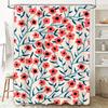 Modern Floral Shower Curtain Waterproof Fabric Bathroom Decor Customizable Size
