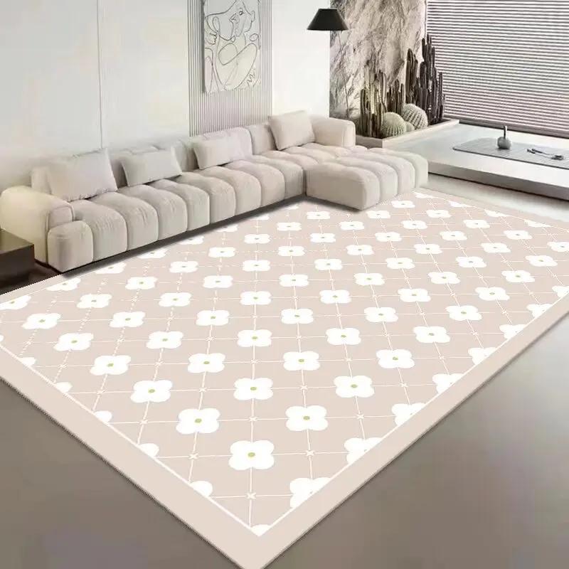 Modern Classic Lattice Carpet Home Decoration Living Room Large Area Bedroom Carpet Non-slip Fluffy Soft Rugs Washroom Floor Mat