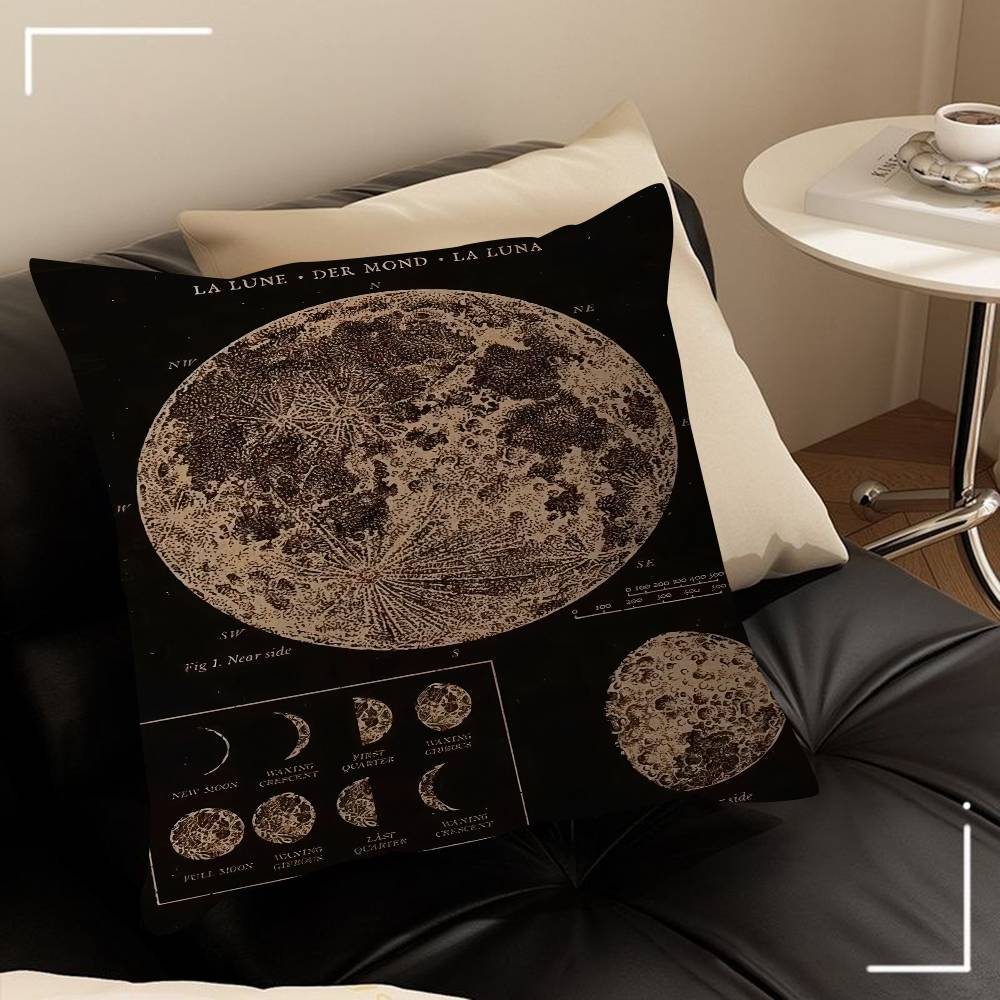Vintage Space Astronomy Solar System Map Moon Pillow Cover Design Cushion Cover Decor Holiday Decorati