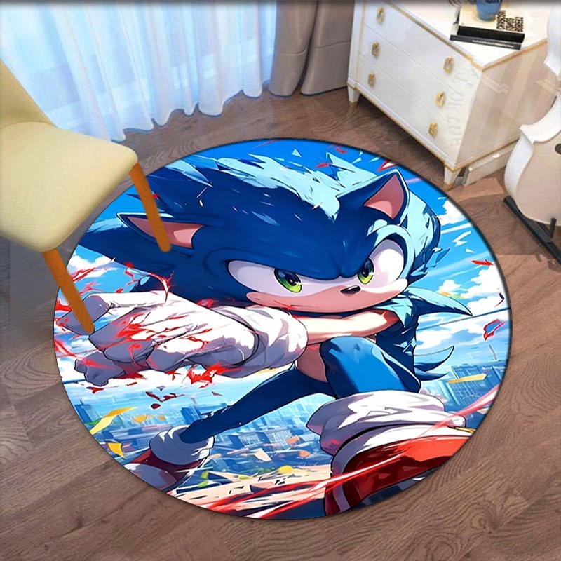 Runder Sonic-Teppich Teppich Stuhlteppich Bereichsteppich Eingang Fußmatten, für Bürostuhl Wohnzimmer Schlafzimmer Küche.