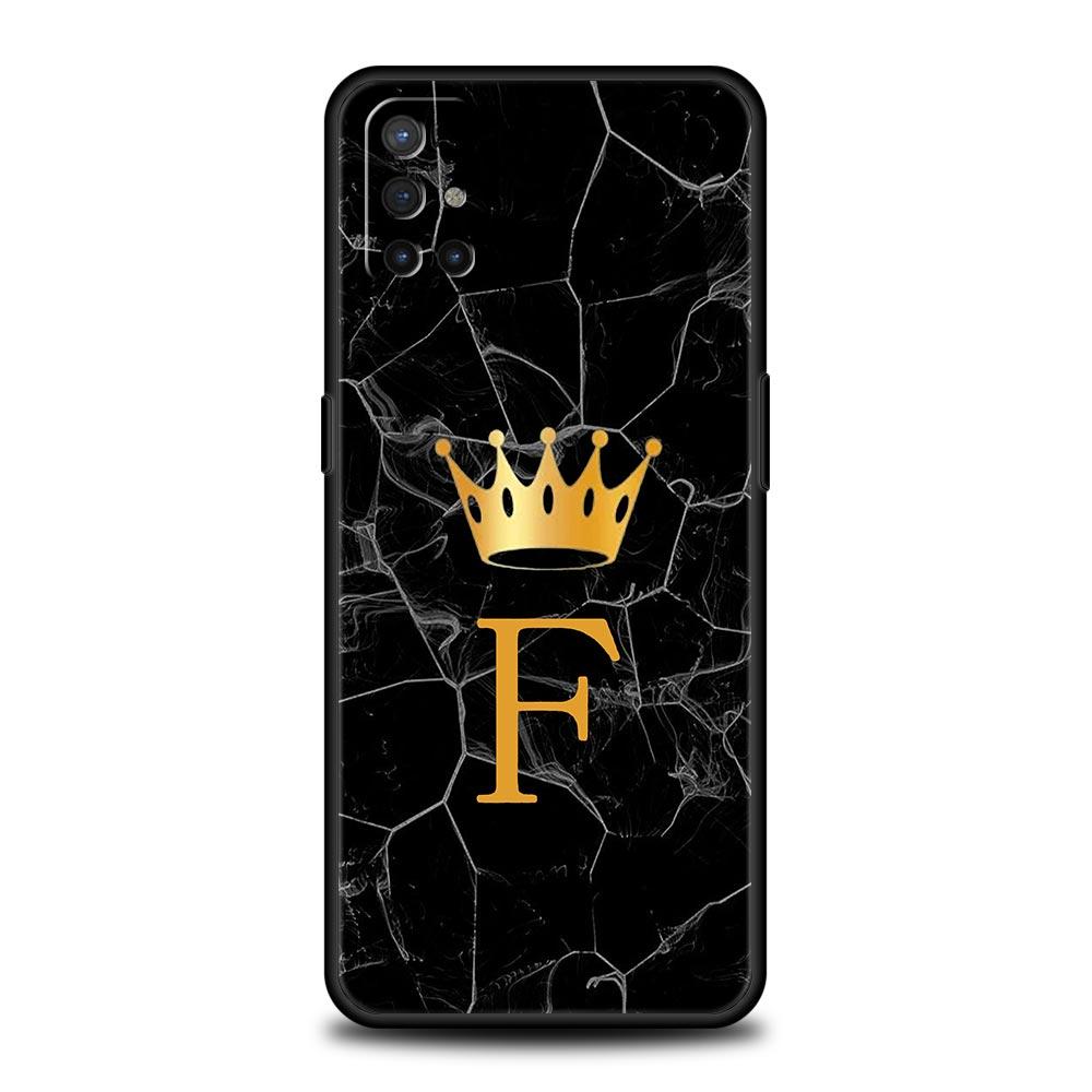 Crown Letter A To Z Phone Case For OnePlus 15 13 12 11 10 Pro 13T 13R 12R 9 8T 8 7 7T 9R Nord 2T CE 2 3 4 5G Soft Cover