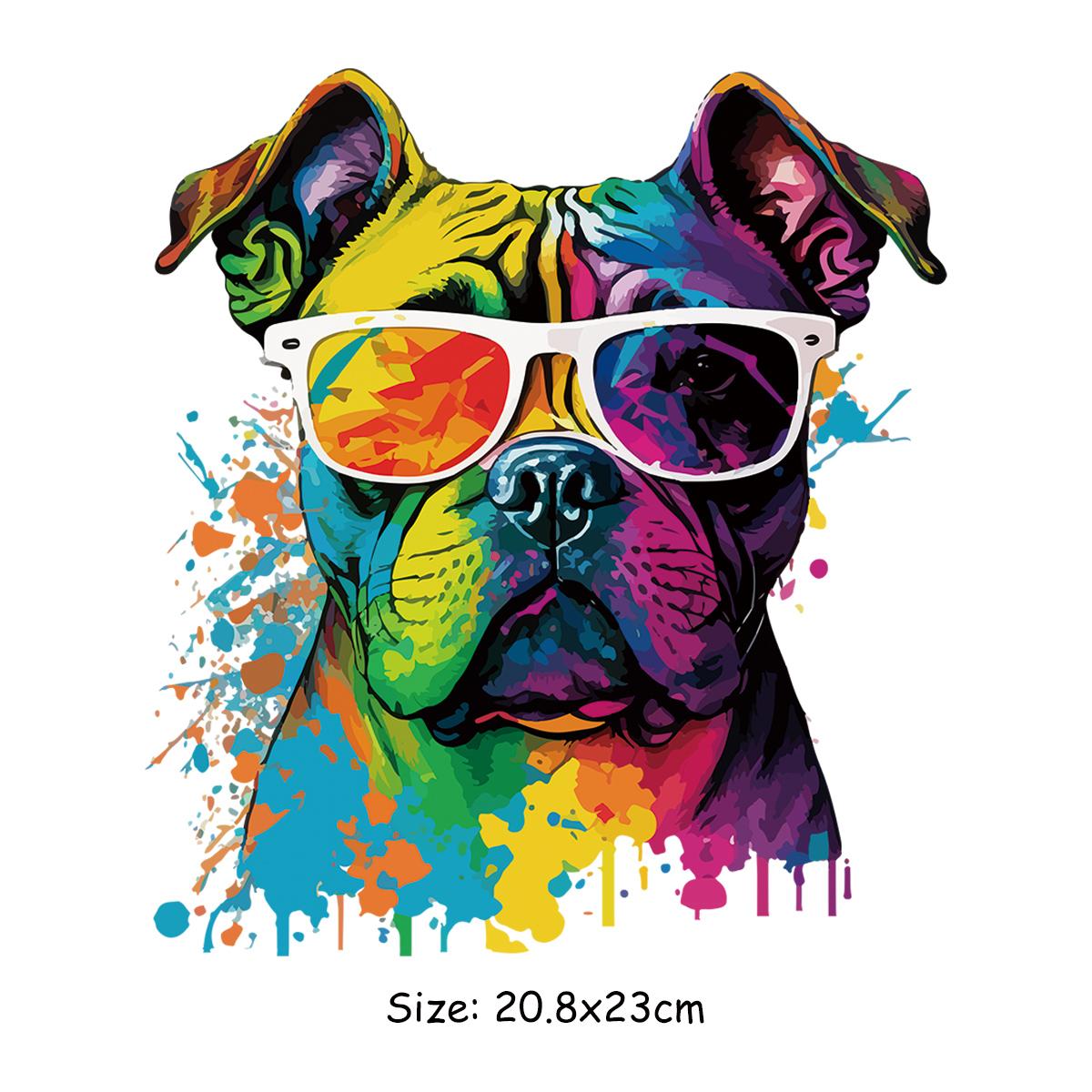 

Солнцезащитные нашивки в виде бульдога на одежде, наклейки в стиле поп-арт, термопереносные термопереносные аксессуары для одежды, новинка «сделай сам», можно стирать