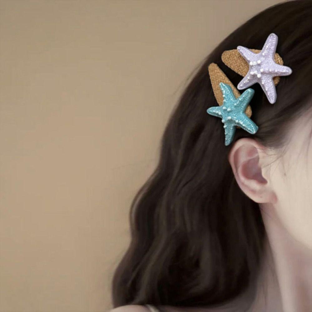 Korean Style Starfish Hair Clip Beach Sweet Bangs Clip Creative Sea Star Hairpin Barrettes