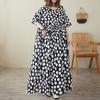 Short Sleeve Plus Size Cotton Vintage Floral New In Dresses for Women Casual Loose Long Summer Dress