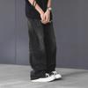 Smoky gray retro jeans men's spring and autumn new loose washed old wide-leg boys straight pants