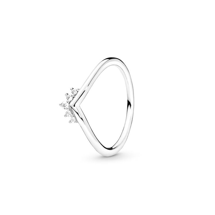 Pandora Crown Wishbone 925 Silver Ring Women rings 198282CZ 48