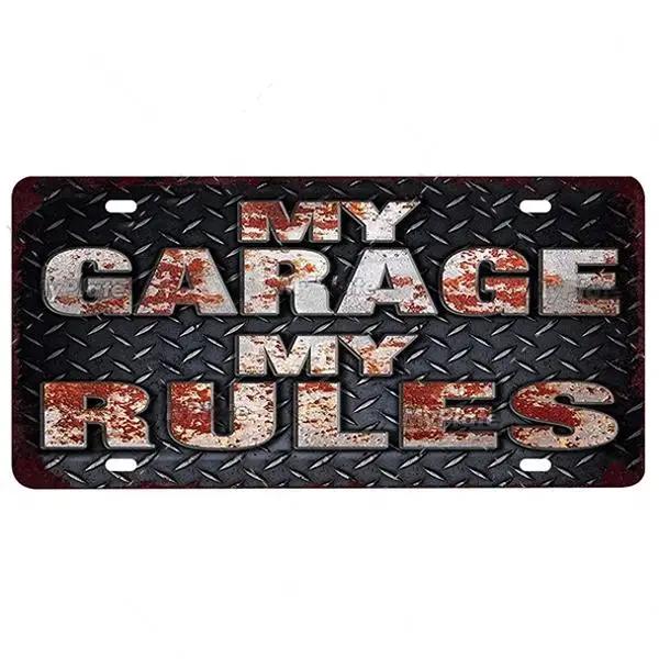 FJ Vintage Garage Metal Signs Decor Tin Sign License Plate Decoration Man Cave Plaque Home Wall