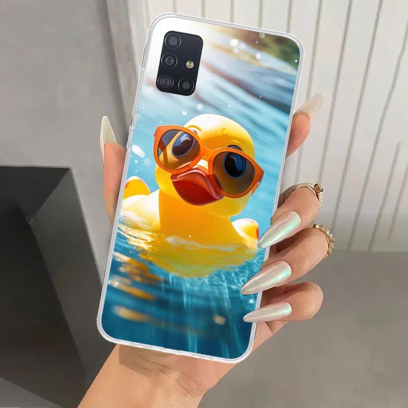 Rubber Ducks Swimming Pool Phone Case for Samsung Galaxy A52 A32 A22 A12 A02S A50S A30S A10S Note 20 Ultra 10 Plus S10 A31 A20 A