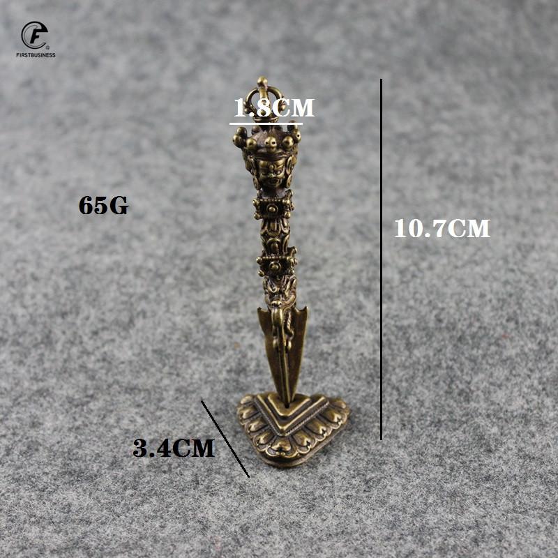 Retro Copper PUBA King Kong Instrument Dragon Head Just Vajry Pestle Puer Tea Knife Tea Pet Home Decoration Brass Desk Decor