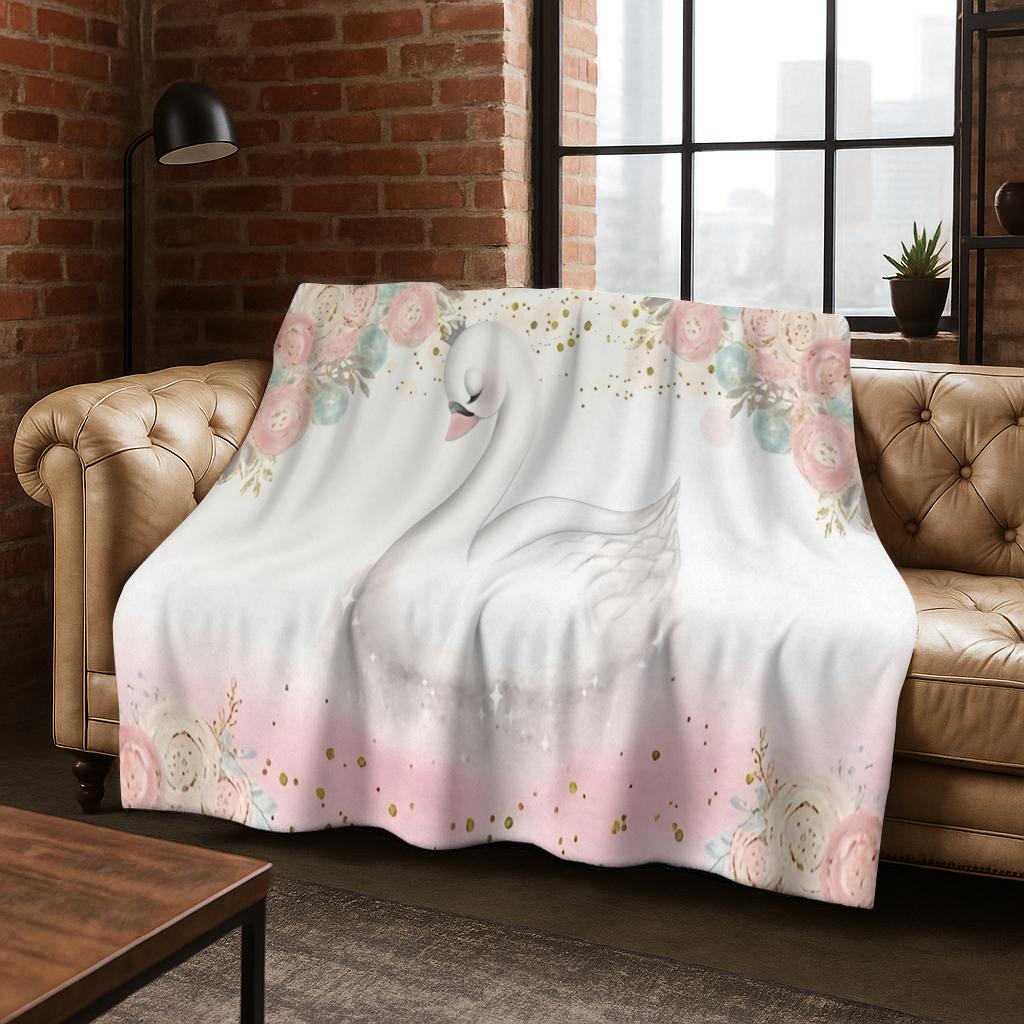 Ballet Girl Ballerina Fairy Cartoon Cute Flannel Blanket Soft Warm Blanket for Home Bedroom Office Travel Camping Picnic Gift