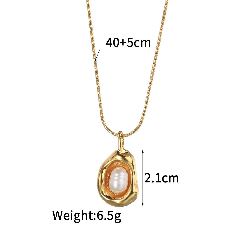 Anello Aperto INS Moda Acciaio Inossidabile Stella Marina Perla - Anello Dito Esagerato Placcato Oro 18K da Donna