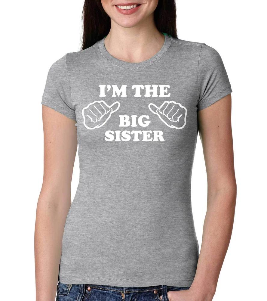 Big Sister Tshirt I am the Big Sister Junior Fit Ladies Tee Shirt Big Sister 2XL
