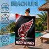 Detroit Red Wings Wappen Strandtuch, Super Weiche Mikrofaser, Perfektes Geschenk für Sie/Ihn, Geburtstag, für Pool, Strand, Reisen, Dekoration Strandparty