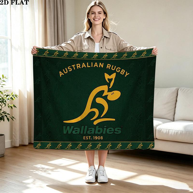 Australian Wallabies Print Flannel Blanket High Quality Warm Comfortable Cover for All Seasons Perfect for Gifts Home Decor